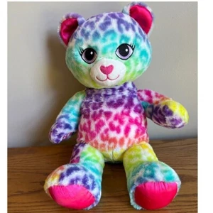 Build A Bear Workshop Rainbow Multi-Color Leopard Cheetah Plush Stuffed Animal - Picture 1 of 8