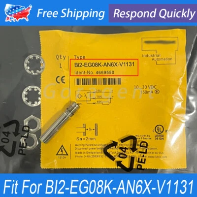 For Turck BI2-EG08K-AN6X-V1131 Sn: 2mm 150mA Inductive Proximity Switch 4669550 - Image 1 of 4