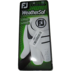 FJ FootJoy Mens Golf Glove WeatherSof XL Right Hand White Black NEW DMG PKG - Picture 1 of 6