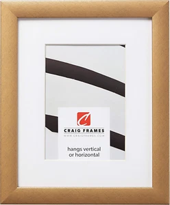 23247006 11 X 14 Inch Distressed Gold Picture Frame Matted to Display an 8 X 10  - Picture 1 of 6