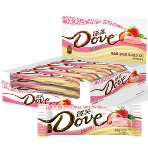 42g x 12 Barras Paloma Chocolate Blanco con Sabor Fresa Regalos 德芙草莓白巧克力新口味情人节礼物 - Imagen 1 de 5