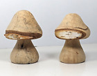 Mushroom Wooden Art Custom Turned Wood Magical Mushroom Rustic Decor 2-Piece Set