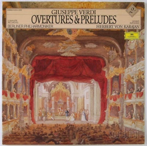 KARAJAN VERDI COMPLETE OVERTURES & PRELUDES DGG STEREO 2 LP SET 413544-1 NM - Picture 1 of 4