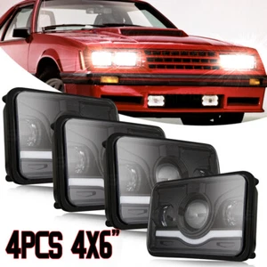 4PCS 4x6 Inch LED Headlights For Ford Mustang 1979 1980 1981 1982 1983 1984-1986 - Picture 1 of 19