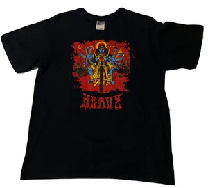 HEAVY BIKER WARRIOR CHOPPER MOTORCYCLE MECHANIC GRAPHIC SHIRT - Picture 1 of 6
