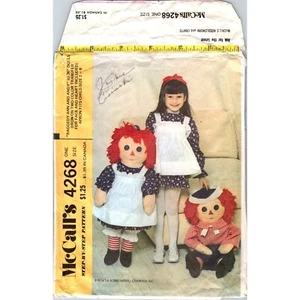 UNCUT Vintage Sewing PATTERN McCalls 4268, Raggedy Ann and Andy Dolls 36in - Picture 1 of 2
