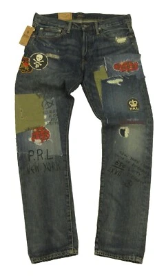 Special! Polo Ralph Lauren Multi Graphic & Patched Sullivan Slim Blue Jeans - Image 1 of 4