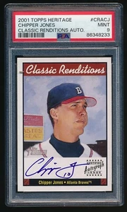 Chipper Jones 2001 Topps Heritage Classic Renditions Auto 2/25 PSA 9 Pop 1 - Bild 1 von 2