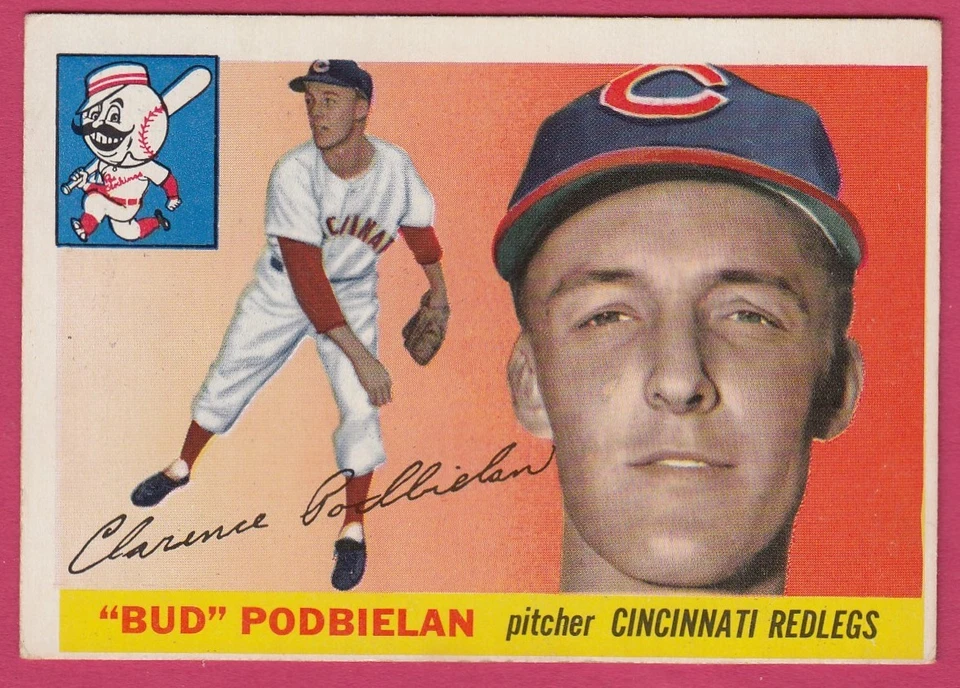 1955 Topps # 153 "Bud" Podbielan -  Redlegs (VG-EX) - Image 1 of 1