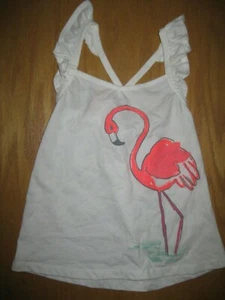 NWT Gymboree Ice Cream Parlor size 7 White Pink Flamingo Tank Shirt Top - Bild 1 von 1