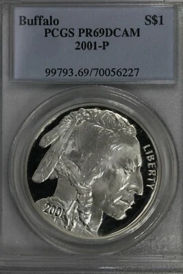 2001 P $1  Buffalo  PCGS PR 69 D CAM 2001-P - Image 1 of 2
