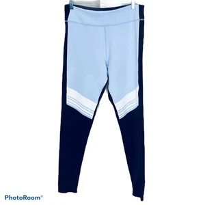 Nylora Damen Leggings Colorblock Blau Weiß Leggings Größe L - Bild 1 von 4