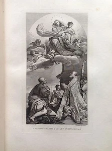F. ROSASPINA BEATA VERGINE IN GLORIA SANTI PETRONIO ALO' acquaforte 1830 Bologna - Imagen 1 de 1