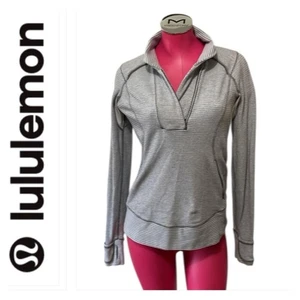 Lululemon Pullover 1/4 Zip Running Felpa Giacca Donna Taglia 8 Grigio - Foto 1 di 16