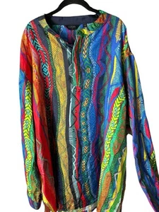 Coogi Henley Shirt - 5X Long EUC Colorful - Imagen 1 de 7