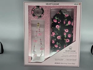 VELVET CAVIAR Phone Accessories Set - Pink Rose Floral **NEW** - Picture 1 of 2