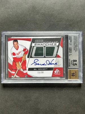 Gordie Howe Red Wings 2008-09 SP Game Used Significant Swatches Auto Autograph  - Image 1 of 4