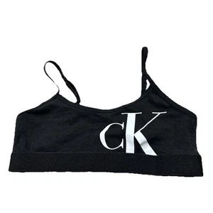 CALVIN KLEIN GIRL MONOGRAM COTTON 1 BLACK BRALETTE BRA Sizes S-6/6x(NEW) - Picture 1 of 3
