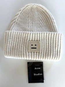 Acne Studios Royal Smile Face Wool Bernie Hat New With Tags Off White - Picture 1 of 5