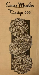 x995 Vintage mail order LW Doilies x 3 designs Pattern to Crochet (Reproduction) - Picture 1 of 2