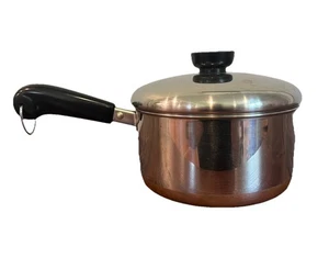 Revere Ware 1801 1 1/2 Qt Pan Pot Saucepan Cooking USA Cooper Clad Vintage Retro - Picture 1 of 10
