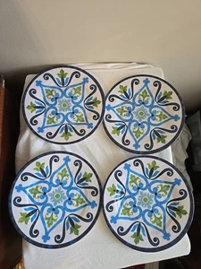 New Set Of 4 ~ 208 Park By Annie Modica Melamine Salad Side Plates ~ 8.5" - Picture 1 of 3