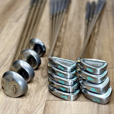 Ladies Callaway S2H2 Iron Set 3-PW + Driver, 3, 5, & 7 Woods COMPLETE SET - MINT - Image 1 of 4
