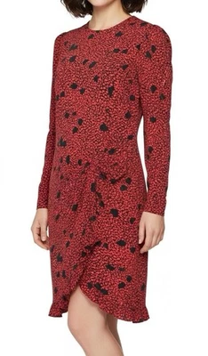 Vestido midi vintage Escada by Margaretha Ley estampado leopardo rojo talla 8 años 80 Foto 1 de 4