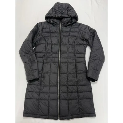 Columbia Omni Heat 黑色绝缘连帽松饼外套女式中号长 — 第 1/4 张图片