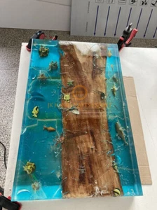Custom Order Epoxy Resin Dining Coffee Table Top Ocean Design kithcen Decor - Picture 1 of 5