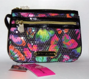 NEW BETSY JOHNSON BUTTERFLY WRISTLET WITH ZIPPERED FRONT/TOP  ZIPPERED POUCH - Picture 1 of 2