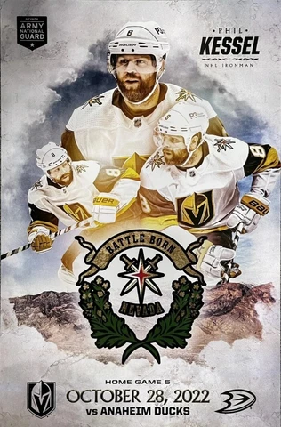 Vegas Golden Knights vs Anaheim Ducks 10/28/22 Kessel Poster Cover