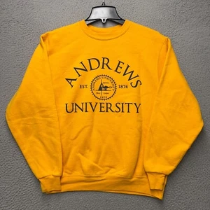 Andrews University Cardinals Sweatshirt Mens Medium Yellow Champion Crew Neck - Picture 1 of 10