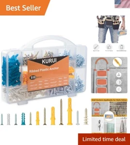 Durable Picture Hanging Kit: 510Pcs with Galvanized Screws & Plastic Anchors - Picture 1 of 11