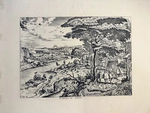Pieter Bruegel the Elder Etching: "Landscape with Pilgrims at Emmaus" - Picture 1 of 4
