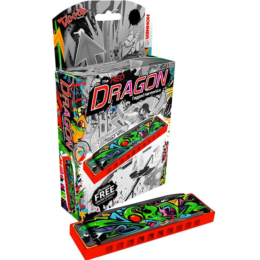 Hohner 红龙 标记 Harmonica - A 钥匙,全新! — 第 1/1 张图片