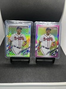 Topps 2021 cromo Cristian Pache Xfractor + refractor rosa novato radiocontrol - Imagen 1 de 2
