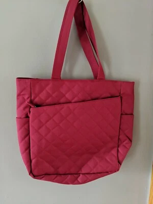 🌿Nova Bolsa Tote Média de Lona Acolchoada Coldwater Creek com Toneladas de Bolsos🌿 - Imagem 1 de 4