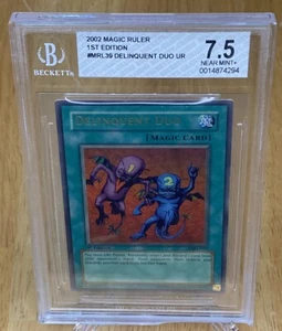 2002 Yu-Gi-Oh Magic Ruler 1st Edition Delinquent Duo #MRL39 UR BGS 7.5 - Picture 1 of 6