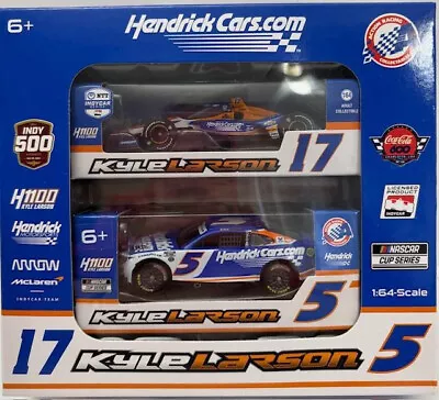 JUEGO DE 2 COCHES KYLE LARSON 2024 INDY CHARLOTTE CLASIFICACIÓN 1/64 COCHES Foto 1 de 2