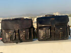 15" Saddlebags Motorcycle Pouch Black Leather Two Bags X Large Saddle Bags