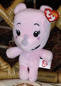 TY Beanie Babies LULU Pink RHINO BEANIE BABY NI HAO KAI-LAN Plush Toy A
