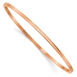 Brazalete Brazalete Acero Inoxidable Pulido Rosa IP Chapado 2mm - Imagen 1 de 7
