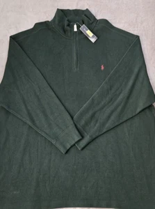 Polo Ralph Lauren 3XB großer großer großer Pullover für Erwachsene dunkelgrüner 1/4-Reißverschluss-Pullover Pony - Bild 1 von 14