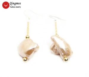 15*20mm Pink Baroque Sea Shell Pearl Dangle Earring for Women Jewelry 2.5‘’ e741 - Picture 1 of 6