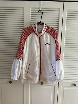 Lavon Casino 扑克牌标志全拉链夹克女式尺寸 1X 复古 90 年代尼龙 — 第 1/4 张图片