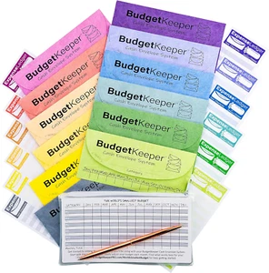 Cash Envelope System-Budget Envelopes--12 Assorted Colors-Tear and Water Resista - Picture 1 of 10