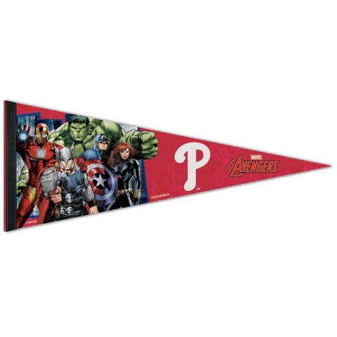 PHILADELPHIA PHILLIES AVENGERS IRON MAN THOR HULK ROLL UP PENNANT 12"x30" 👀 Cover