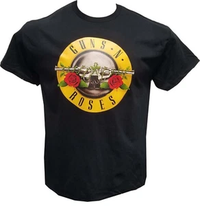 Guns N' Roses Logo Black T-Shirt Rock Band - Picture 1 of 1