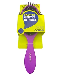 Conair Gentle Detangling Brush Wet/Dry Hair Flexible Bristles #95310PUR Purple - Picture 1 of 2